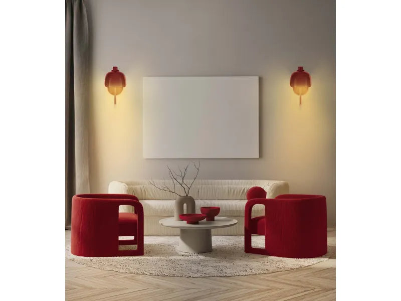 Applique Decorativa OSRAM Corolle G9 Rosso, Lampada da Parete Design Moderno in Metallo per Corridoio, Ingresso e Living | Osram
