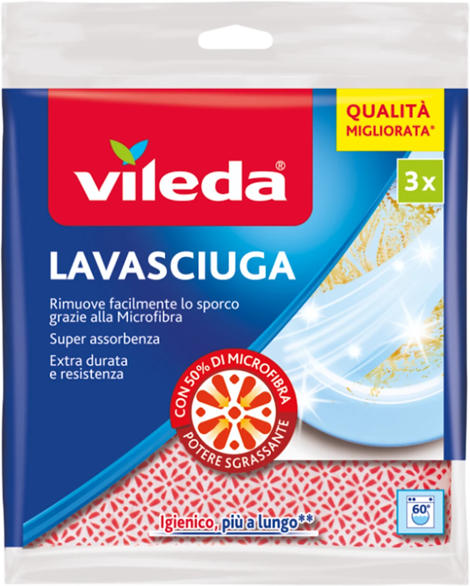 Lavasciuga con odor stop 3 pezzi Vileda